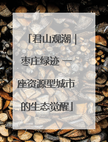 君山观潮｜枣庄绿迹 一座资源型城市的生态觉醒