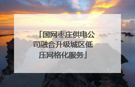 国网枣庄供电公司融合升级城区低压网格化服务