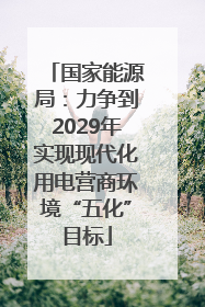 国家能源局：力争到2029年实现现代化用电营商环境“五化”目标