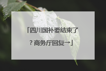 四川国补要结束了？商务厅回复→