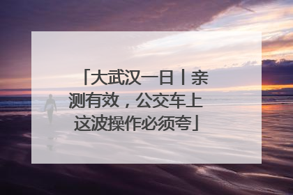 大武汉一日丨亲测有效，公交车上这波操作必须夸