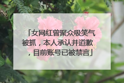 女网红曾聚众吸笑气被抓，本人承认并道歉，目前账号已被禁言
