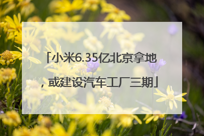 小米6.35亿北京拿地，或建设汽车工厂三期