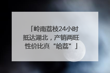 岭南荔枝24小时抵达湖北，产销两旺性价比真“给荔”