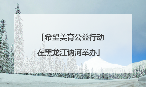 希望美育公益行动在黑龙江讷河举办