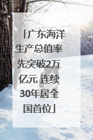 广东海洋生产总值率先突破2万亿元 连续30年居全国首位