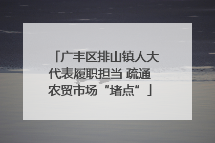 广丰区排山镇人大代表履职担当 疏通农贸市场“堵点”