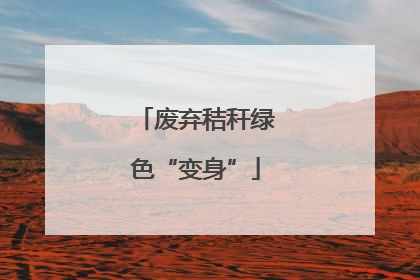 废弃秸秆绿色“变身”