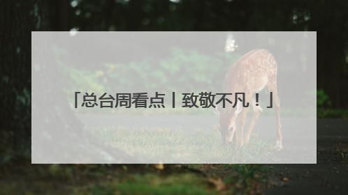 总台周看点丨致敬不凡！