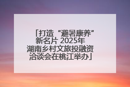 打造“避暑康养”新名片 2025年湖南乡村文旅投融资洽谈会在桃江举办