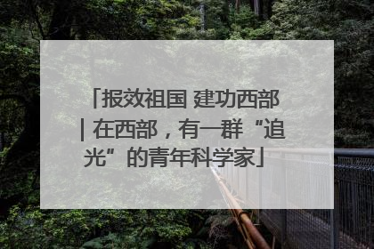 报效祖国 建功西部｜在西部，有一群“追光”的青年科学家