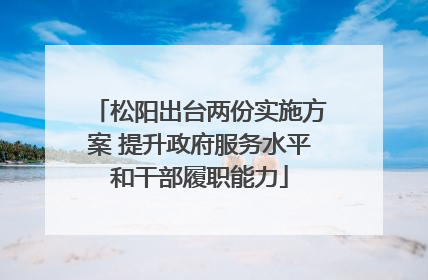 松阳出台两份实施方案 提升政府服务水平和干部履职能力