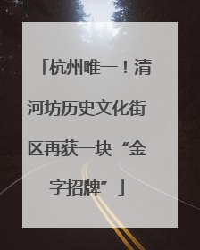 杭州唯一！清河坊历史文化街区再获一块“金字招牌”
