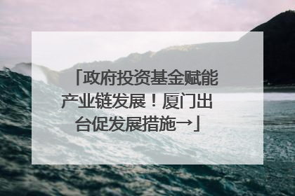 政府投资基金赋能产业链发展！厦门出台促发展措施→
