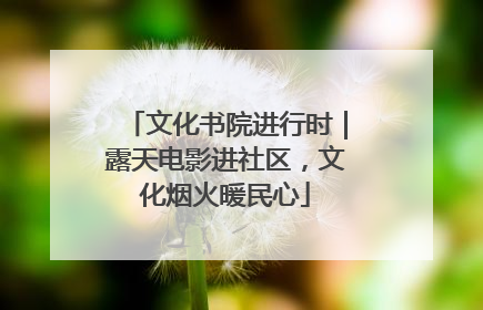 文化书院进行时｜露天电影进社区，文化烟火暖民心