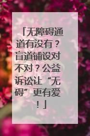 无障碍通道有没有？盲道铺设对不对？公益诉讼让“无碍”更有爱！