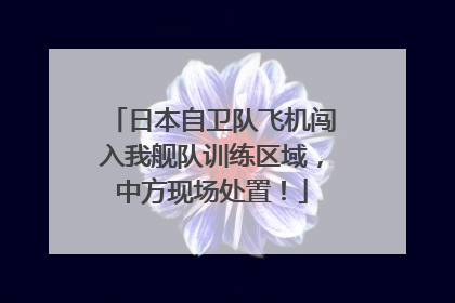 日本自卫队飞机闯入我舰队训练区域，中方现场处置！