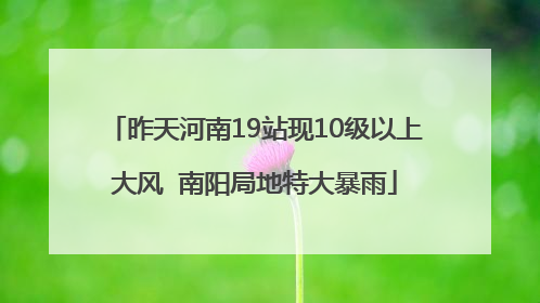 昨天河南19站现10级以上大风  南阳局地特大暴雨