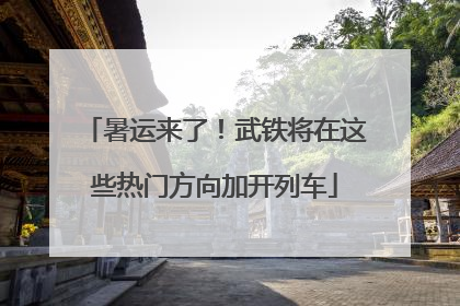 暑运来了！武铁将在这些热门方向加开列车