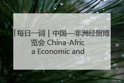每日一词｜中国—非洲经贸博览会 China-Africa Economic and Trade Expo