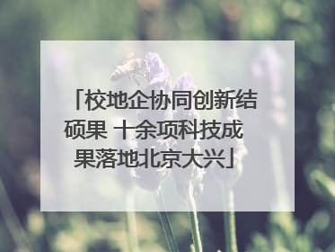校地企协同创新结硕果 十余项科技成果落地北京大兴