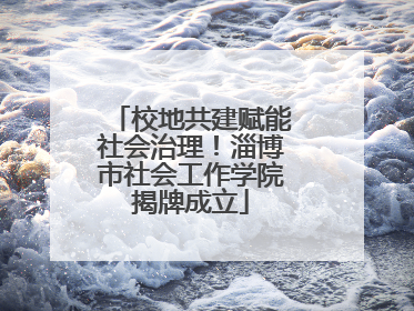 校地共建赋能社会治理！淄博市社会工作学院揭牌成立
