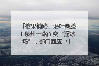 榕果铺路、落叶糊脸！泉州一路面变“溜冰场”，部门回应→