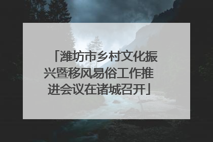 潍坊市乡村文化振兴暨移风易俗工作推进会议在诸城召开