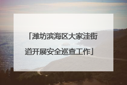 潍坊滨海区大家洼街道开展安全巡查工作