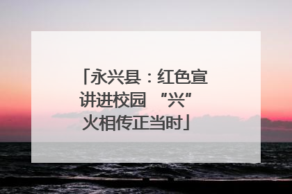 永兴县：红色宣讲进校园 “兴”火相传正当时