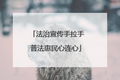 法治宣传手拉手 普法惠民心连心