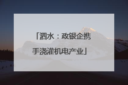 泗水：政银企携手浇灌机电产业
