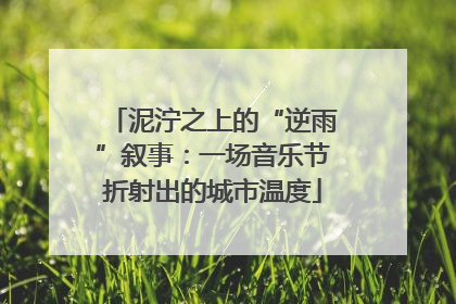 泥泞之上的“逆雨”叙事：一场音乐节折射出的城市温度