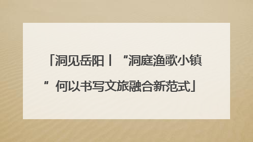 洞见岳阳丨“洞庭渔歌小镇”何以书写文旅融合新范式