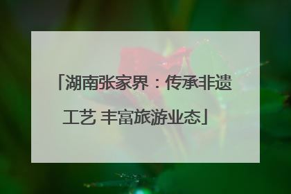 湖南张家界：传承非遗工艺 丰富旅游业态