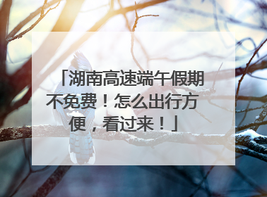 湖南高速端午假期不免费！怎么出行方便，看过来！