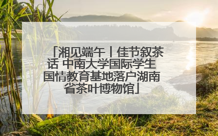 湘见端午丨佳节叙茶话 中南大学国际学生国情教育基地落户湖南省茶叶博物馆