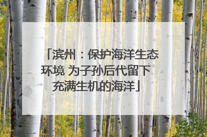 滨州：保护海洋生态环境 为子孙后代留下充满生机的海洋