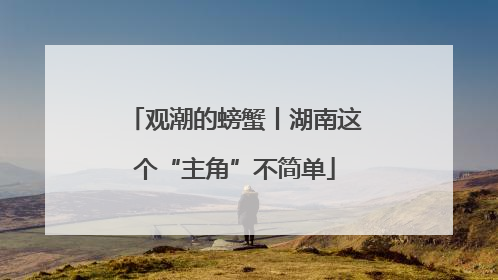 观潮的螃蟹丨湖南这个“主角”不简单
