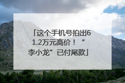 这个手机号拍出61.2万元高价！“李小龙”已付尾款
