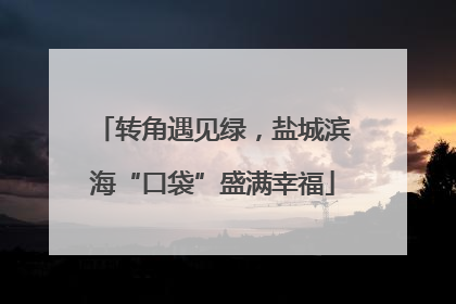 转角遇见绿，盐城滨海“口袋”盛满幸福