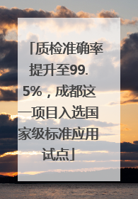 质检准确率提升至99.5%，成都这一项目入选国家级标准应用试点