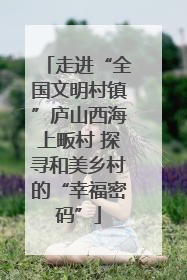 走进“全国文明村镇”庐山西海上畈村 探寻和美乡村的“幸福密码”