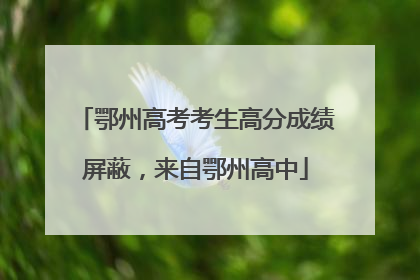 鄂州高考考生高分成绩屏蔽，来自鄂州高中