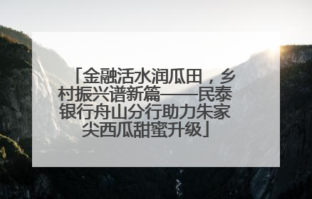 金融活水润瓜田，乡村振兴谱新篇——民泰银行舟山分行助力朱家尖西瓜甜蜜升级