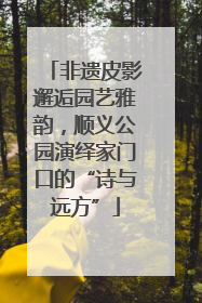 非遗皮影邂逅园艺雅韵，顺义公园演绎家门口的“诗与远方”