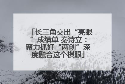 长三角交出“亮眼”成绩单 秦诗立：聚力抓好“两创”深度融合这个棋眼