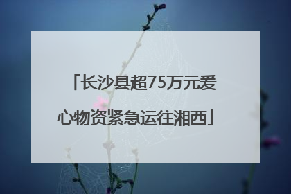 长沙县超75万元爱心物资紧急运往湘西