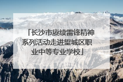 长沙市赓续雷锋精神系列活动走进望城区职业中等专业学校