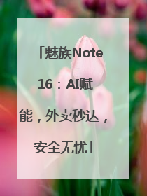 魅族Note 16：AI赋能，外卖秒达，安全无忧